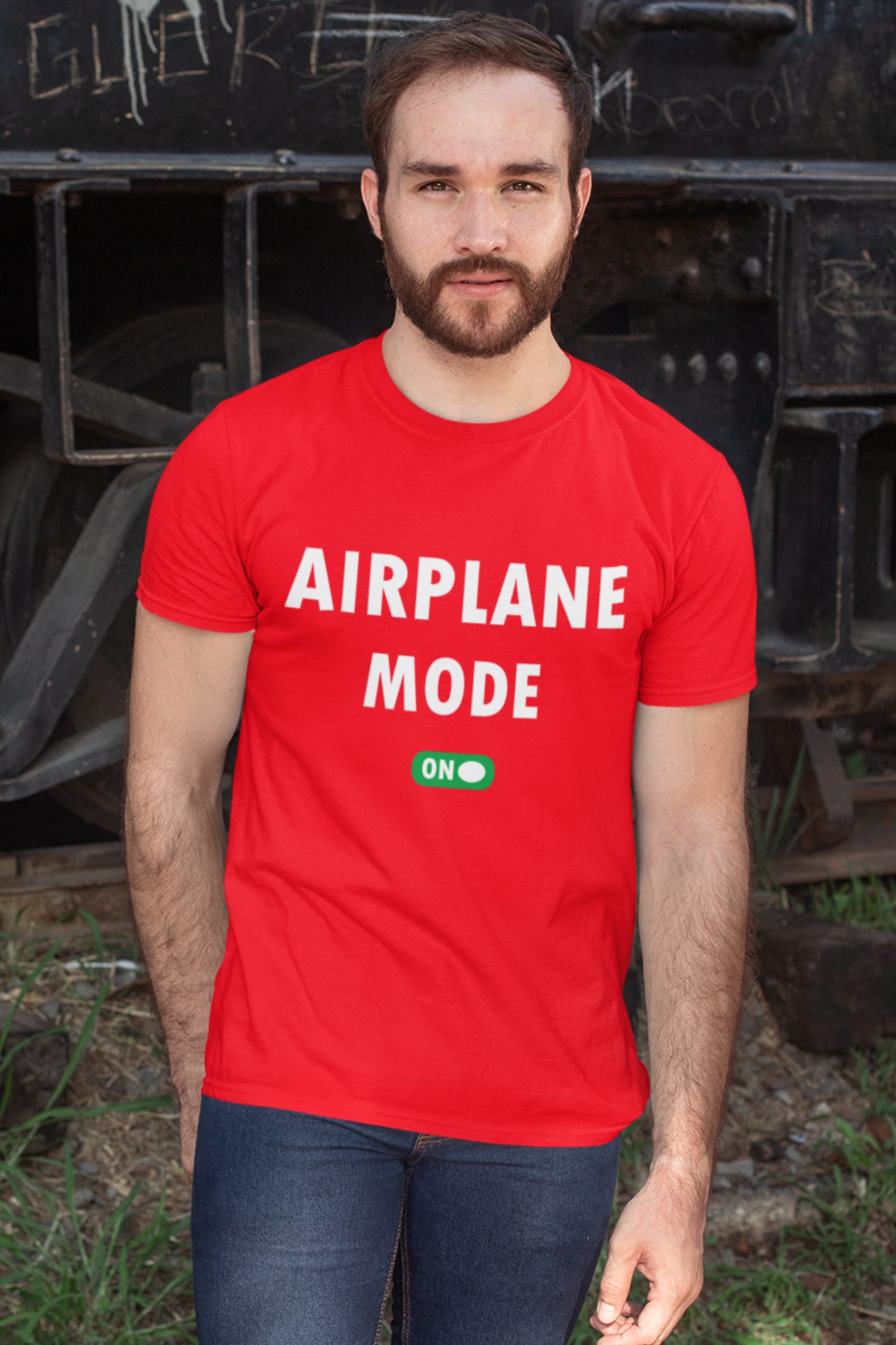 Airplane Mode - On | Men Half Sleeve Round Neck T-Shirt