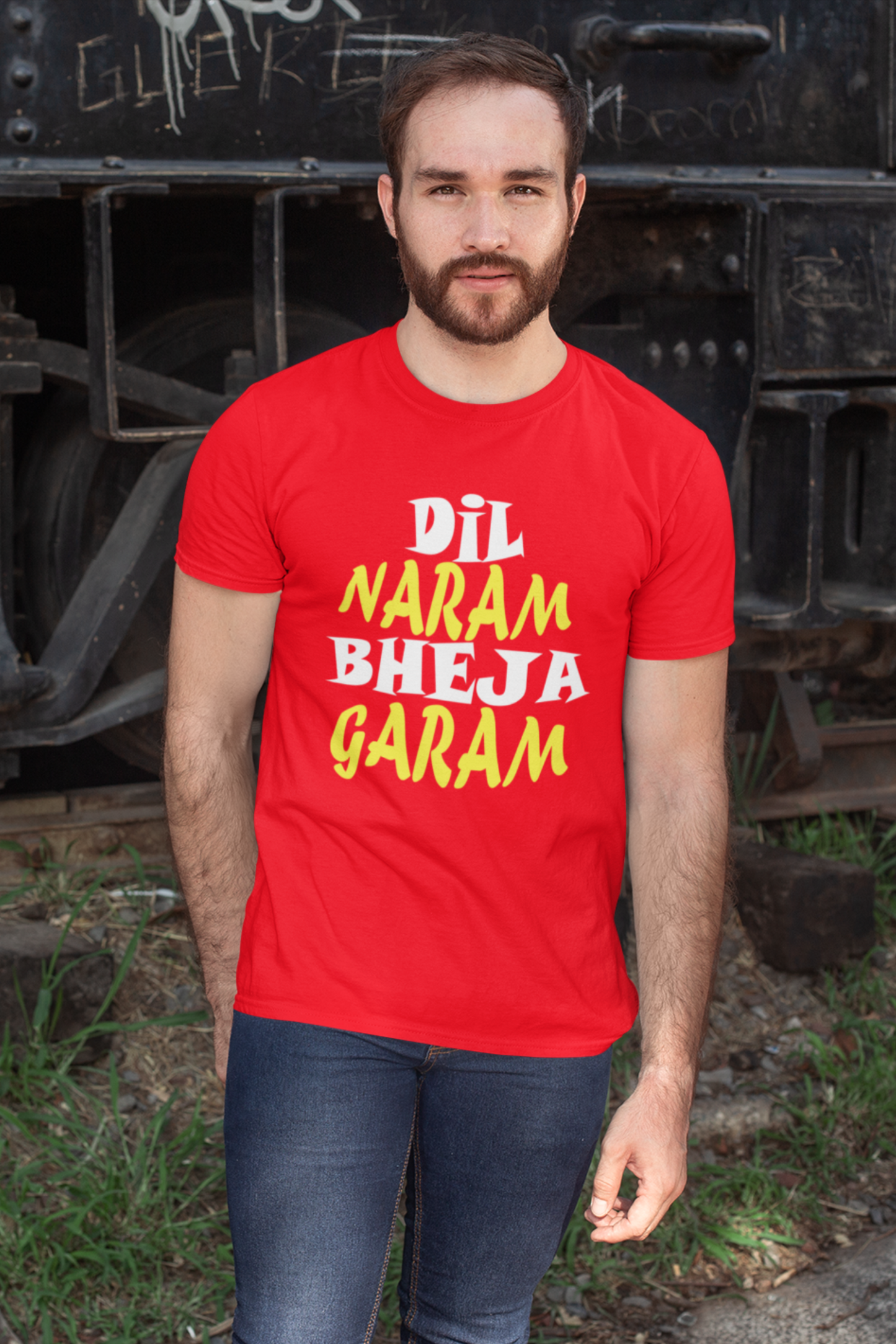 Dil Naram Bheja Garam | Men Half Sleeve Round Neck T-Shirt