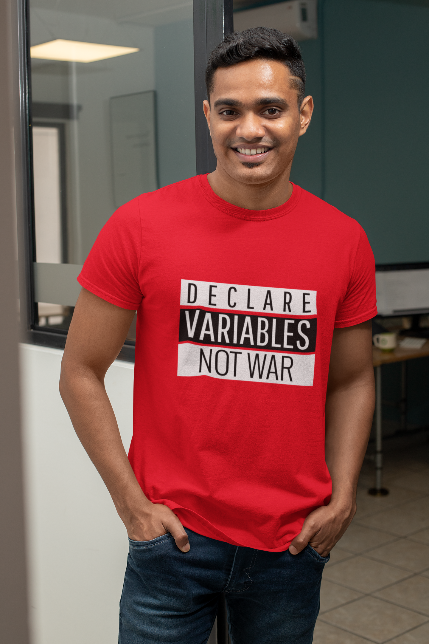 Declare Variables Not War | Men Half Sleeve Round Neck T-Shirt