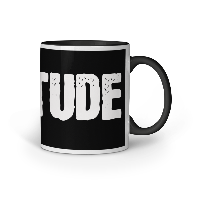 Attitude Printed Coffee Mug - Black (11oz/330ml) - nautunkee