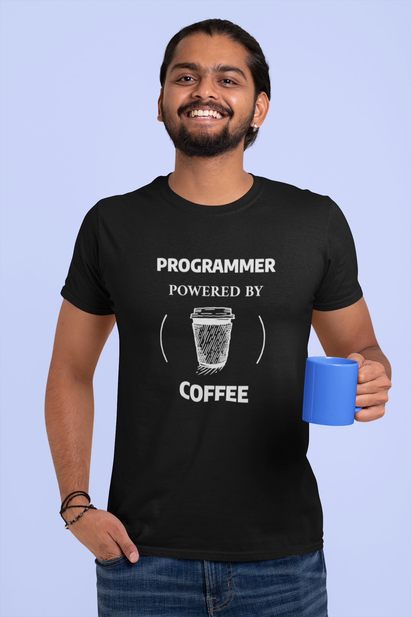 Programmer Powered By Coffee  Men T-Shirt for programmers - nautunkee.com