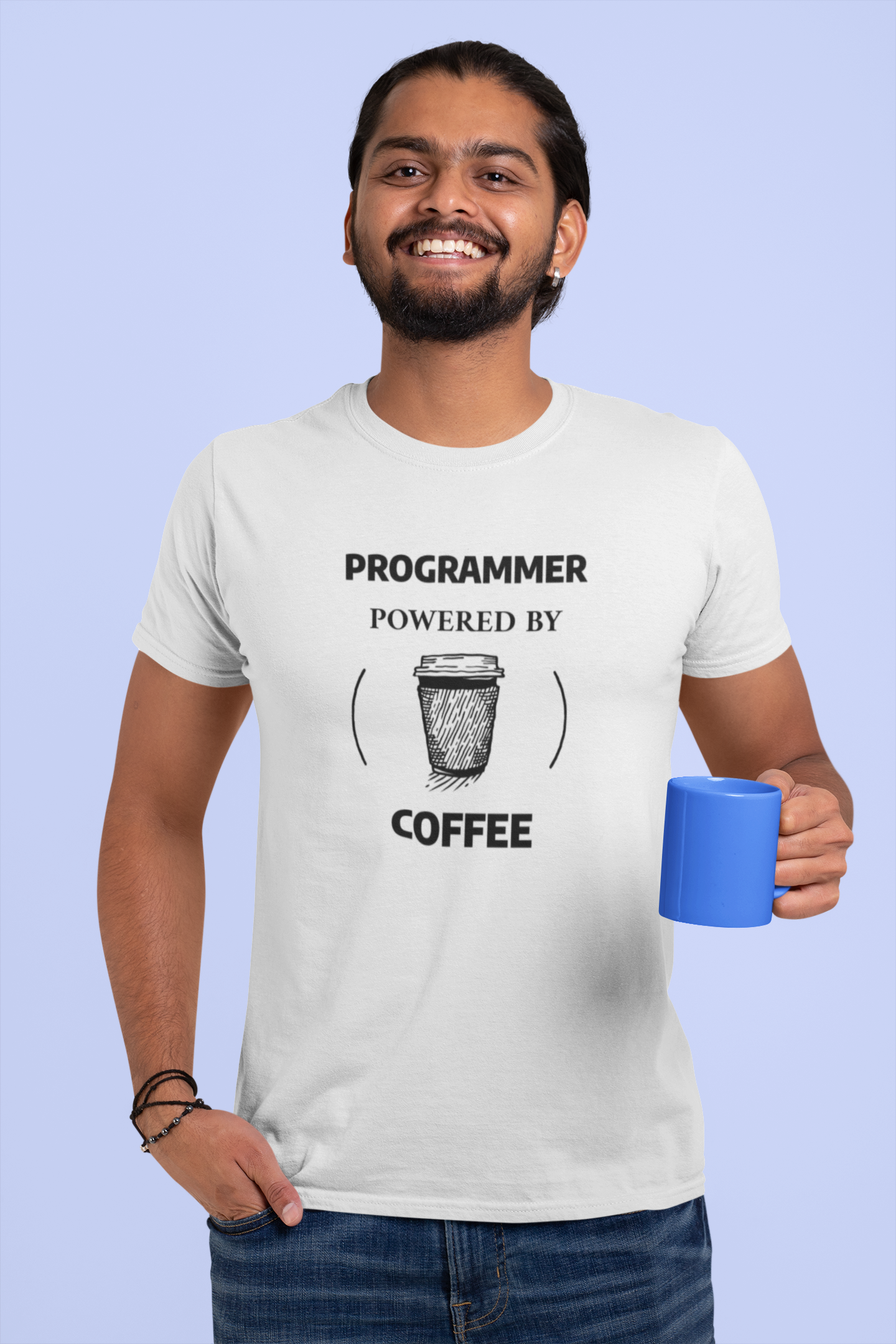 Programmer Powered By Coffee Men T-Shirt for programmers - nautunkee.com