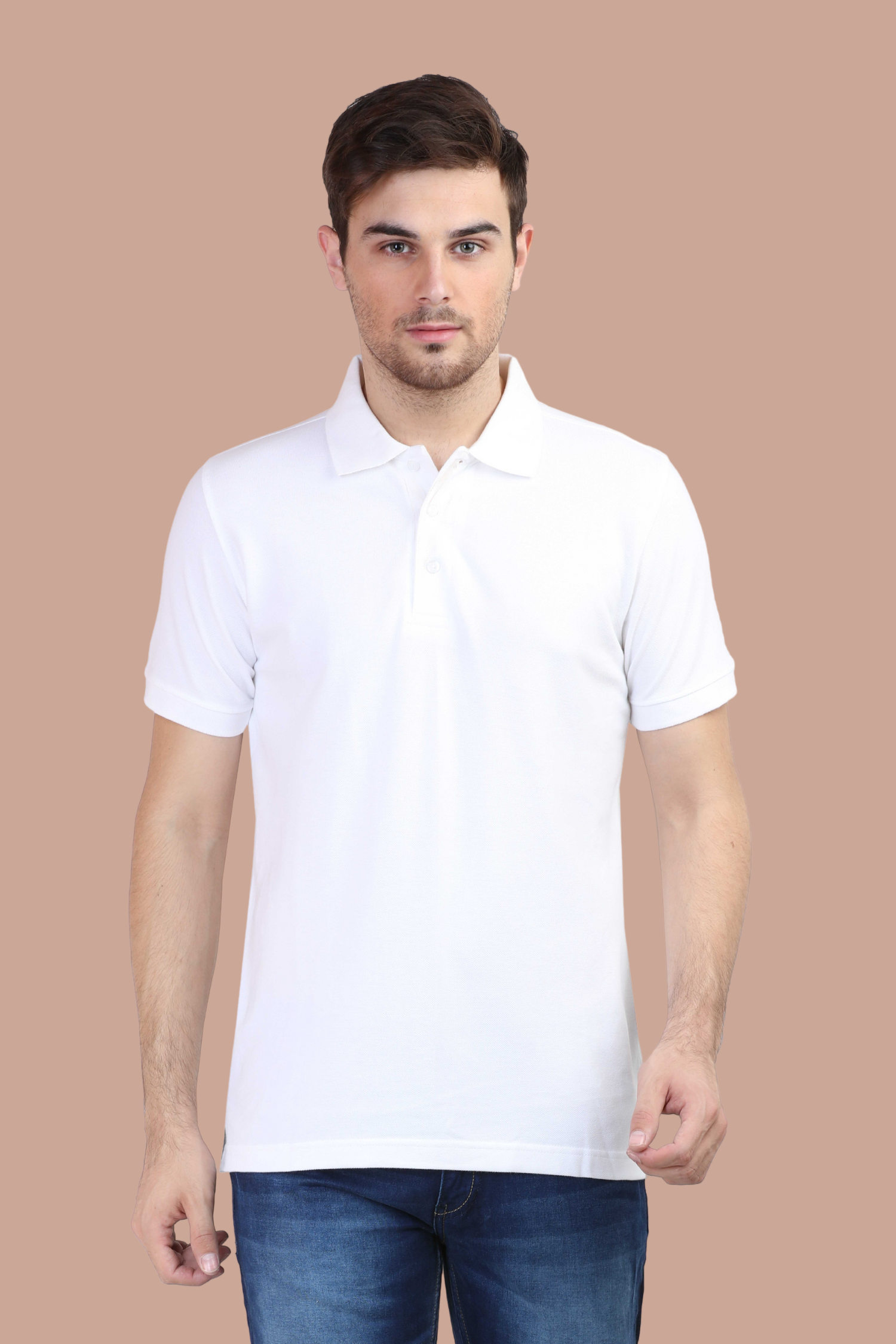 White Cotton Pique Polo T-Shirt - nautunkee
