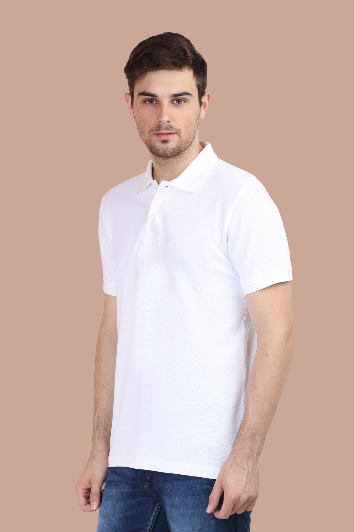 White Cotton Pique Polo T-Shirt - nautunkee